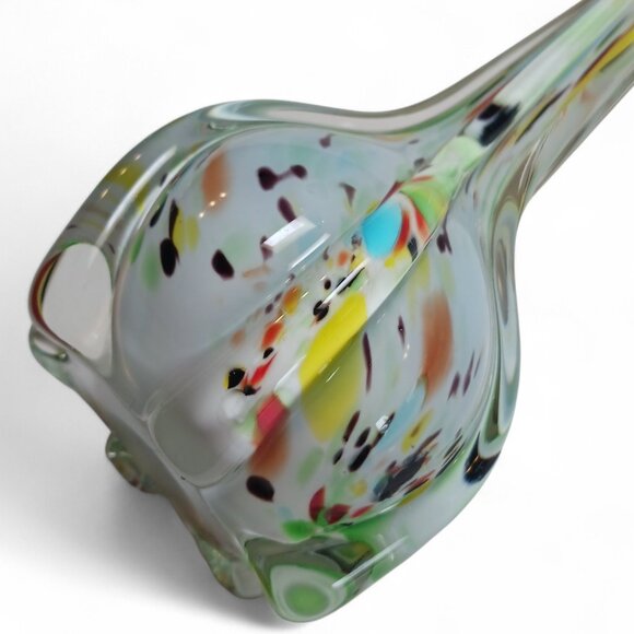 Vintage MCM Spatter Art Glass Vase โ Murano Style Mid-Century Decor - Picture 8 of 10